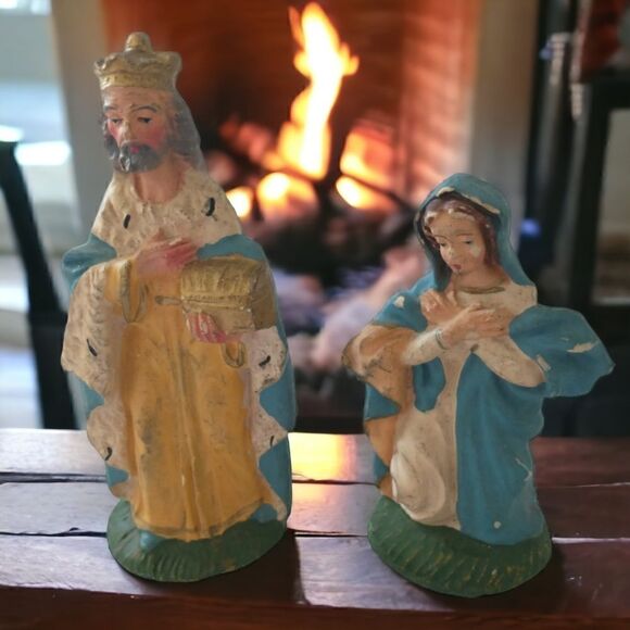 VTG Italy Nativity Figures Mary Wiseman Replacements ONLY Hand Painted Despose. - Picture 15 of 16